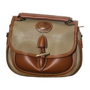Vintage Dooney & Bourke Leather Equestrian Messenger Handbag Top Handle Cute